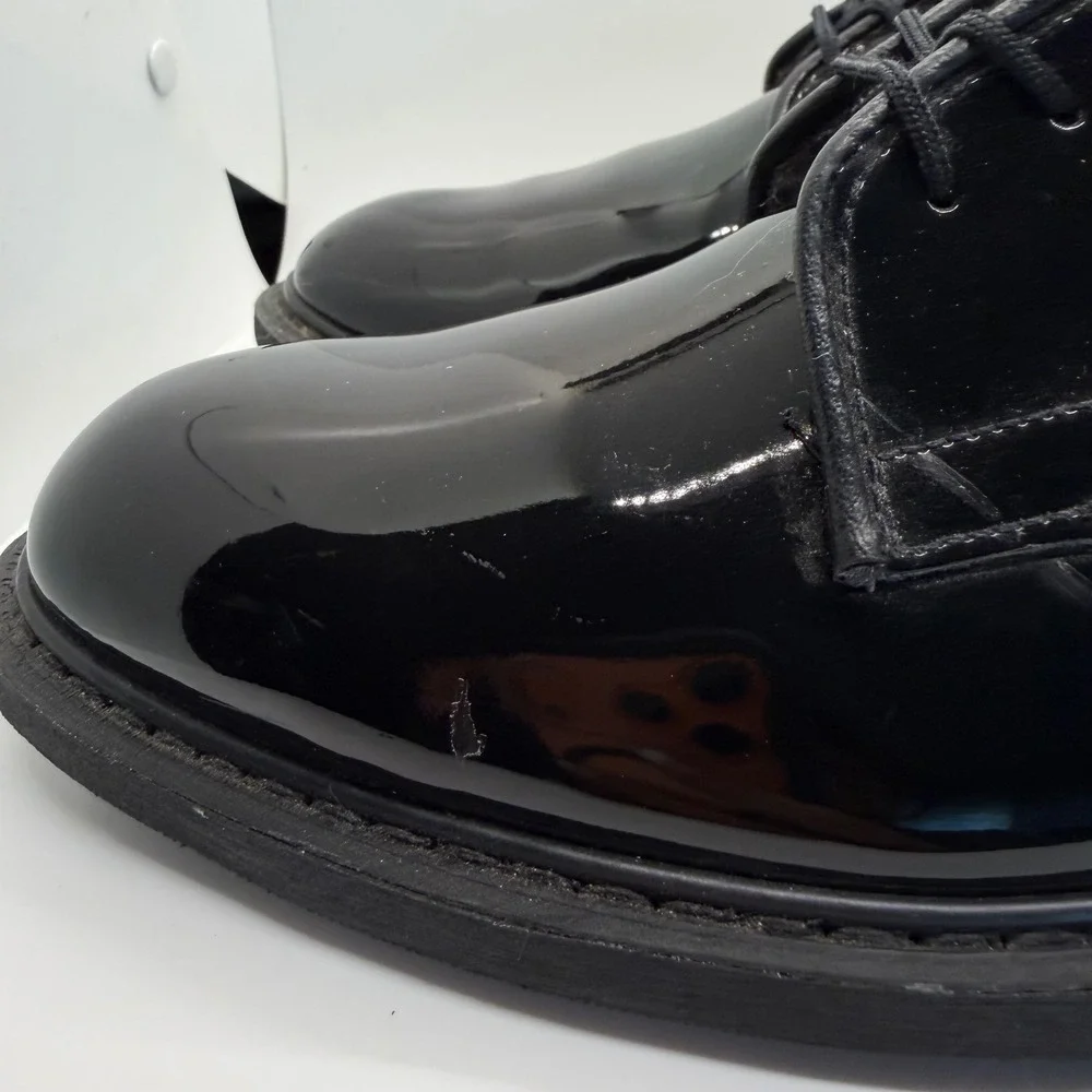 Altama Men Black Patent Leather Military Dress Shoes Oxford 8 D 8430-01-434-6114
